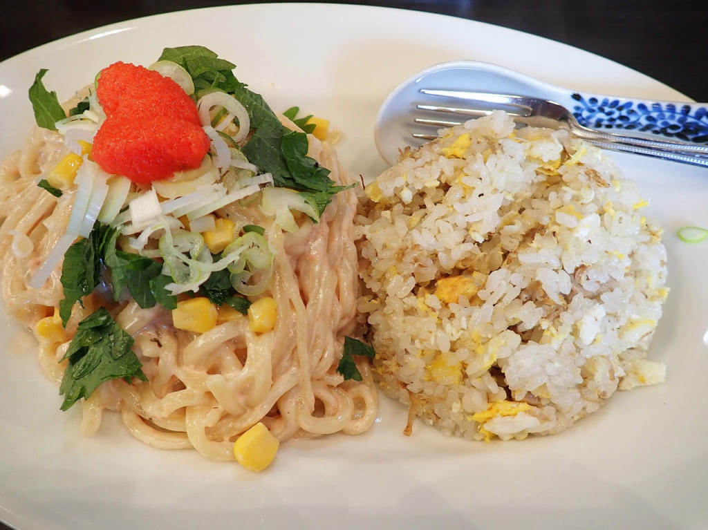 『メンショップ　アキラ』の明太子ツナマヨパスタ