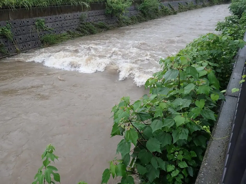 川越市内を流れる不老川