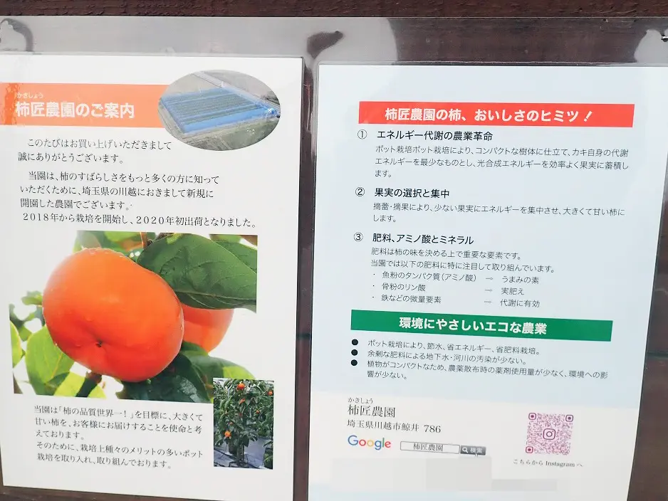 川越の人気の柿の産地直売農園『柿匠農園』