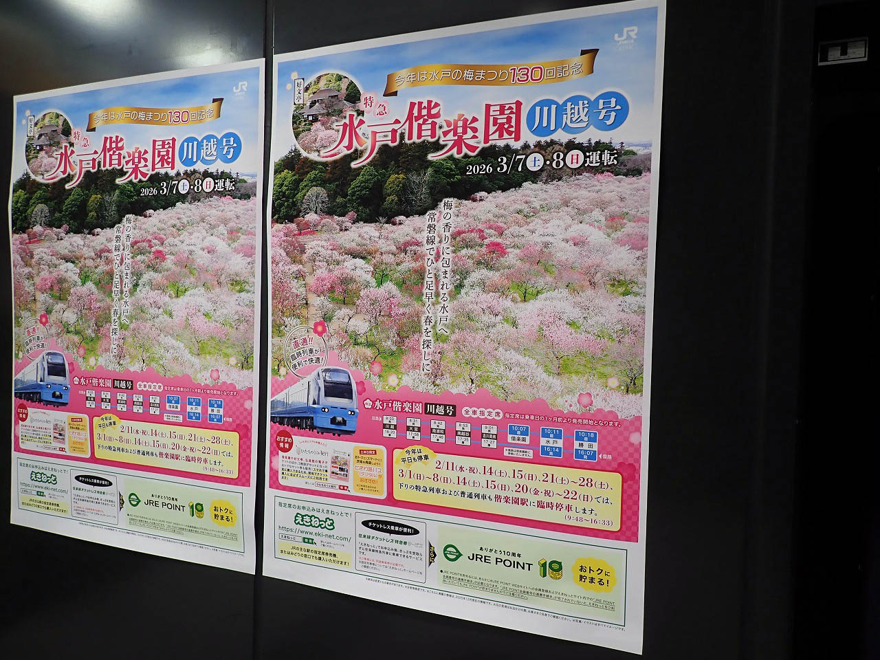 水戸偕楽園川越号の案内