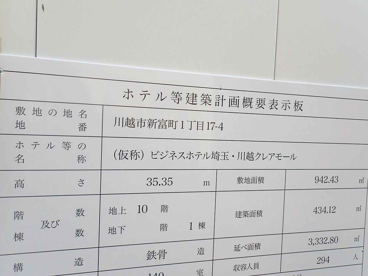 ビジネスホテルが建設予定の『埼玉レジャーランド』の跡地