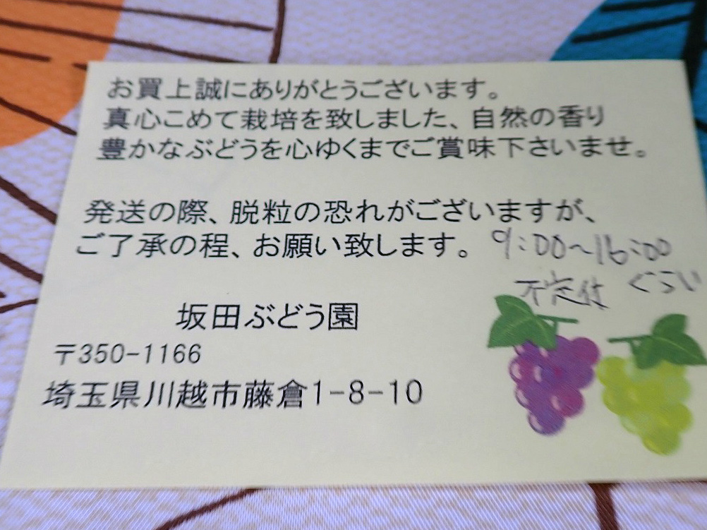 川越の美味しいぶどう農園『坂田ぶどう園』