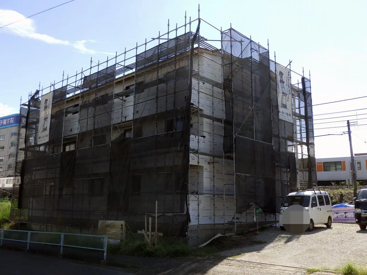 2026年9月の川越市内の住宅の新築工事の様子