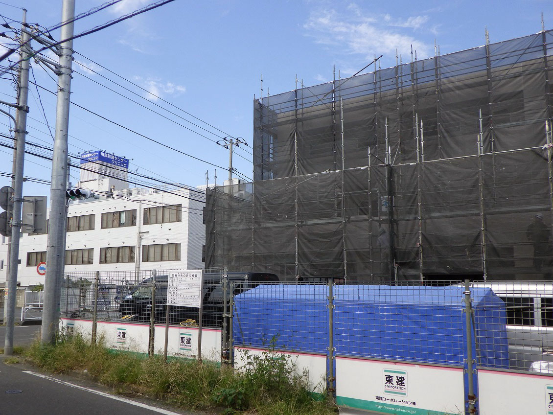 2026年10月時点での川越市仙波町の新築工事の様子